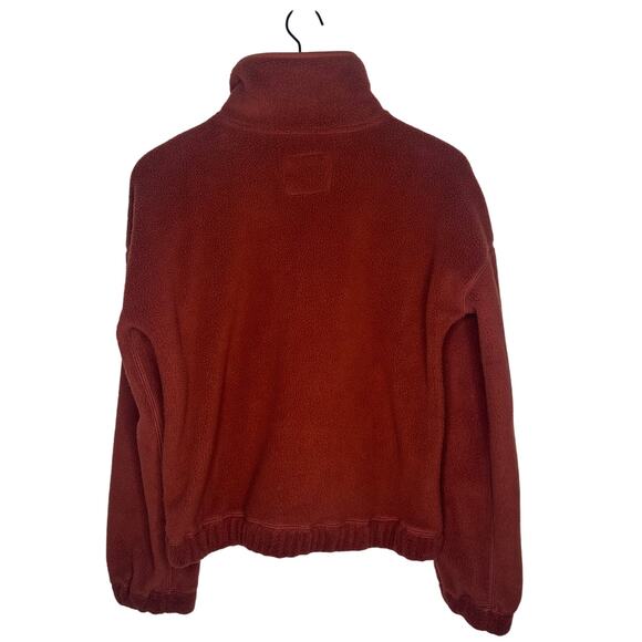 Abercrombie & Fitch Womens Polar Fleece Quarter-Zip Rust Pullover Sweatshirt XS - Picture 2 of 6